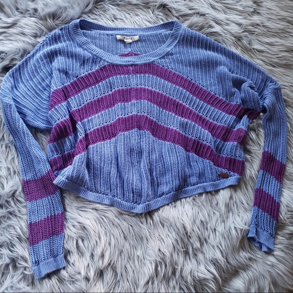 Roxy Sweaters - Roxy Loose knit long sleeve pullover striped top